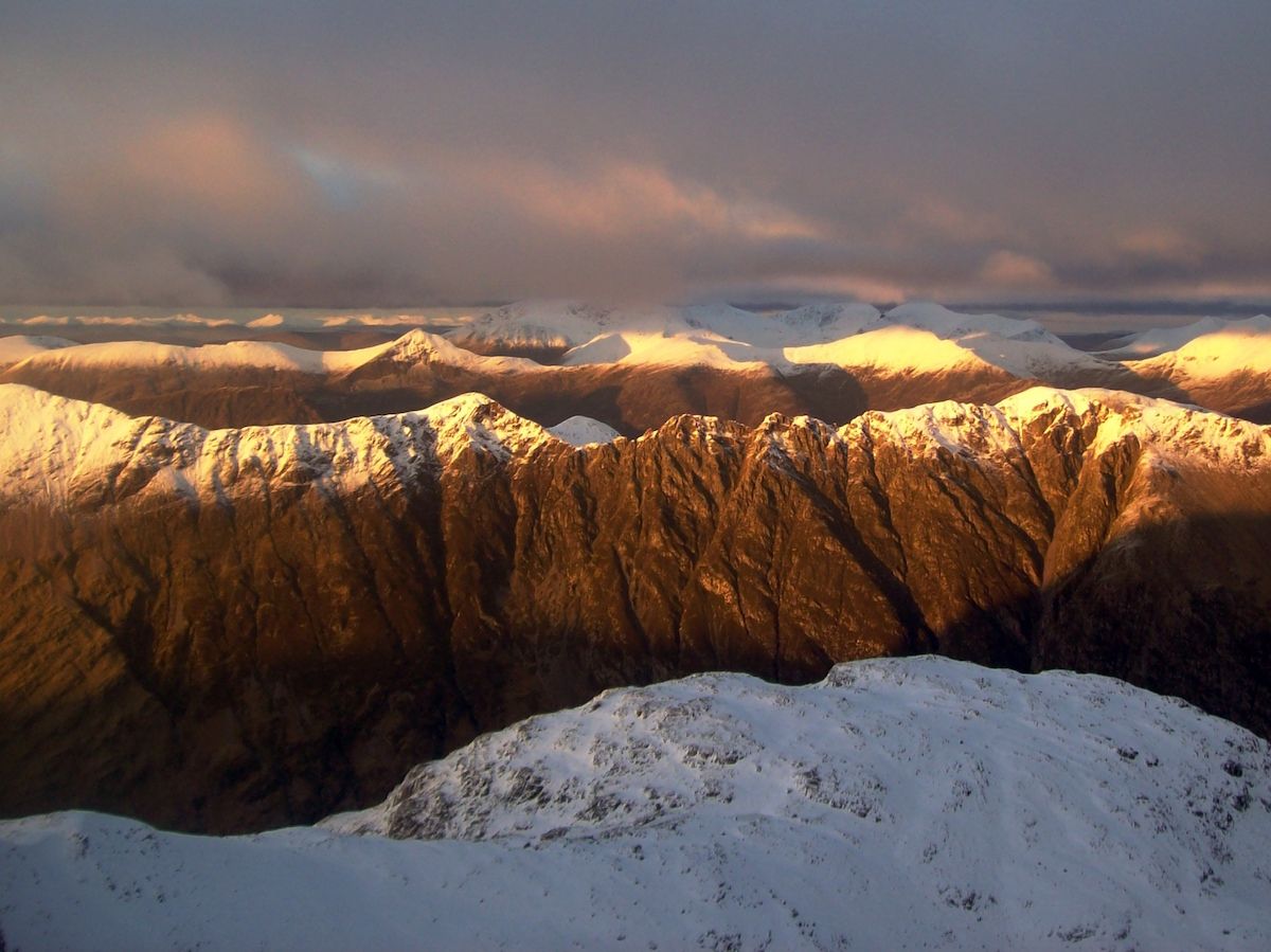 Sunset from the summit of Stob Coire nan Lochan