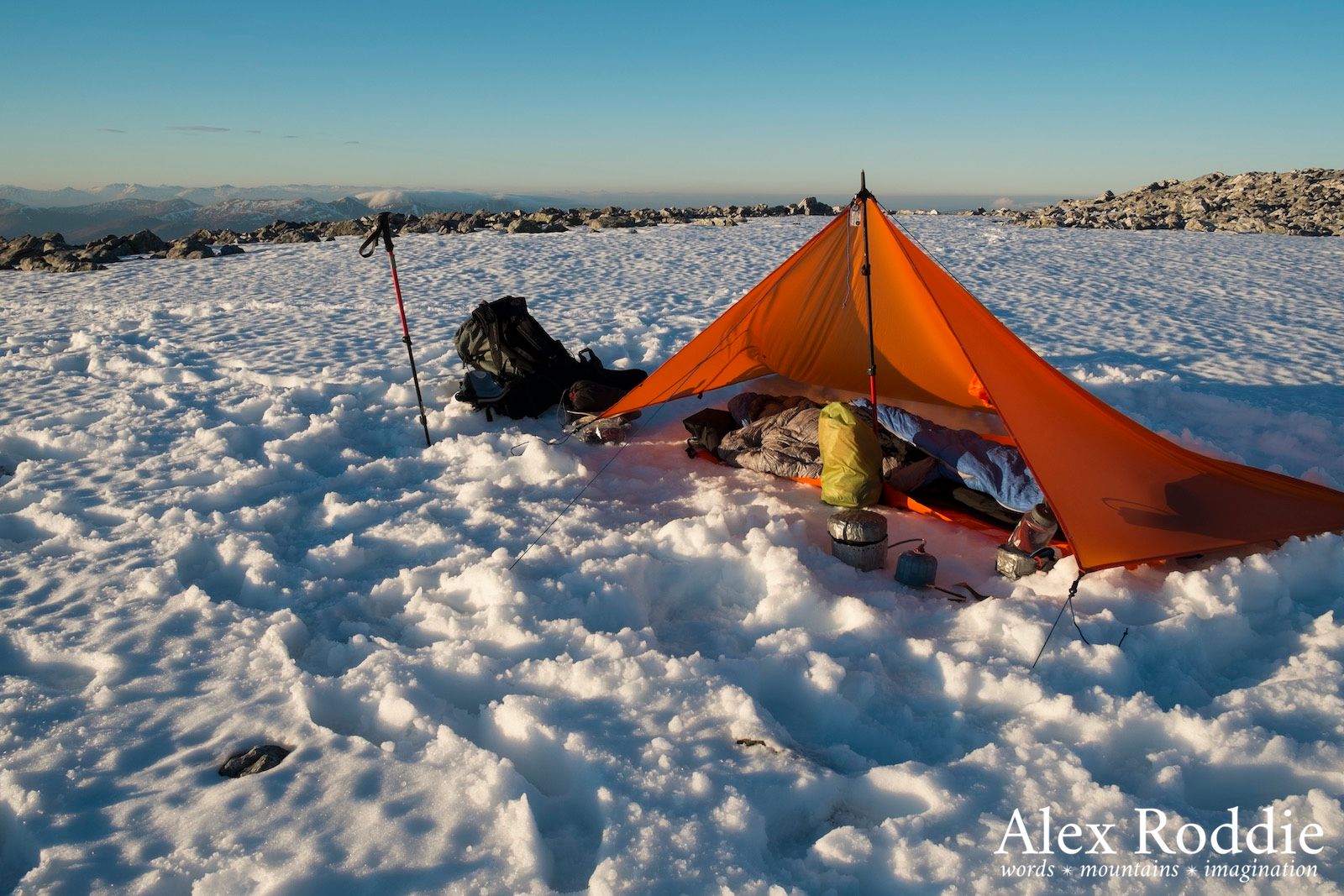 Camp one, near the summit of Stob Coire Claurigh