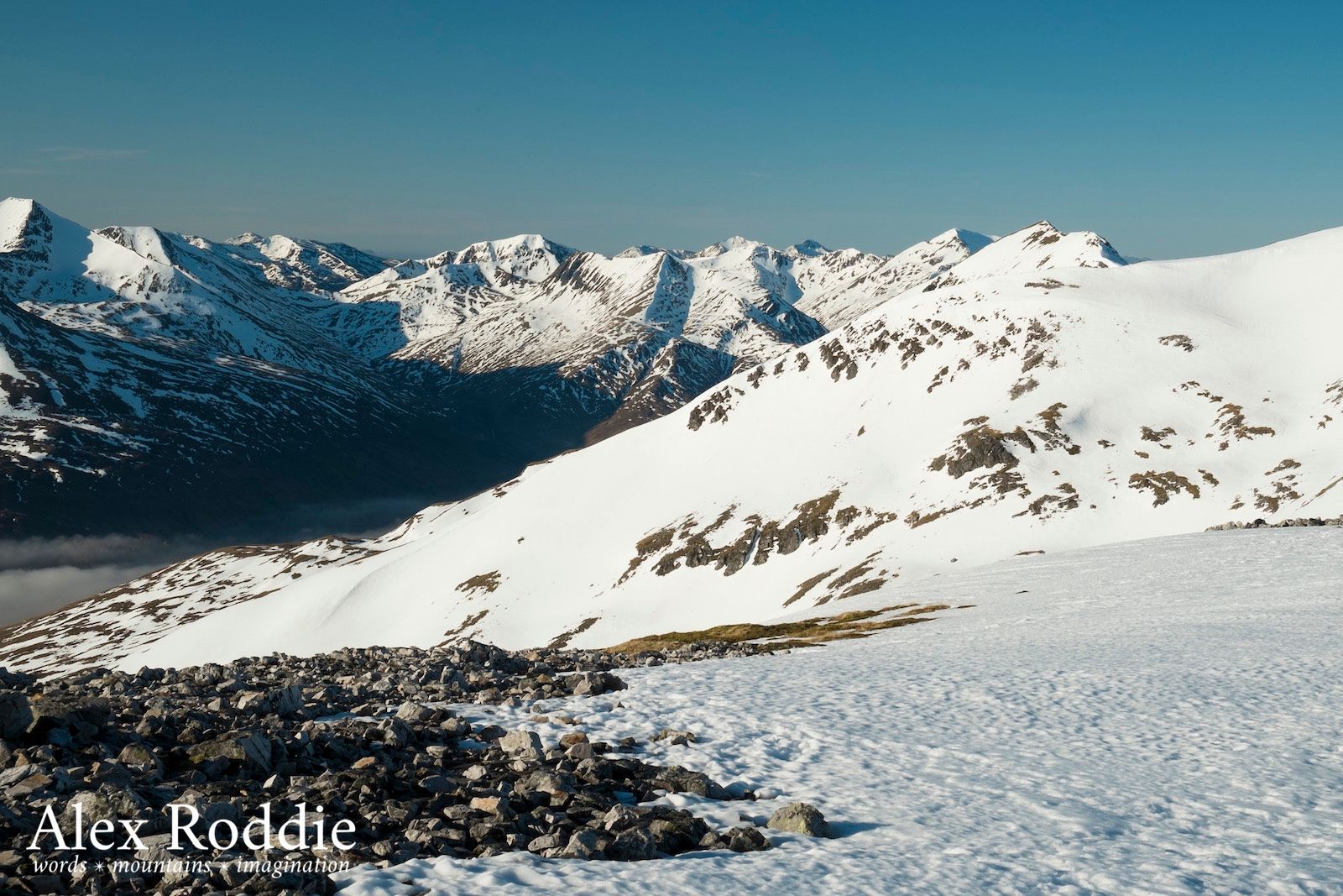 A taster of what it was like on the ridge itself. The Lochaber Traverse is the ridge route that just keeps on giving – peak after peak, arete after arete, Grade I snow faces and ice walls, soaring summits above the glens. It's everything I had hoped it would be and more.