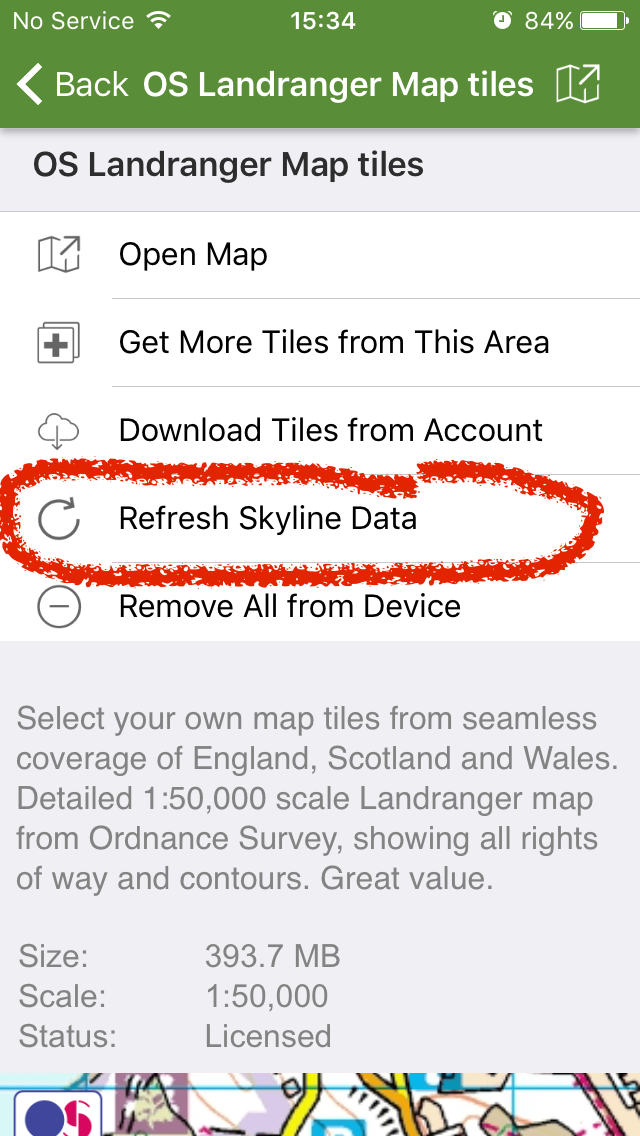 Tap this link to load new Skyline data for old maps. You'll need to do this for every map type; there's no global option, currently