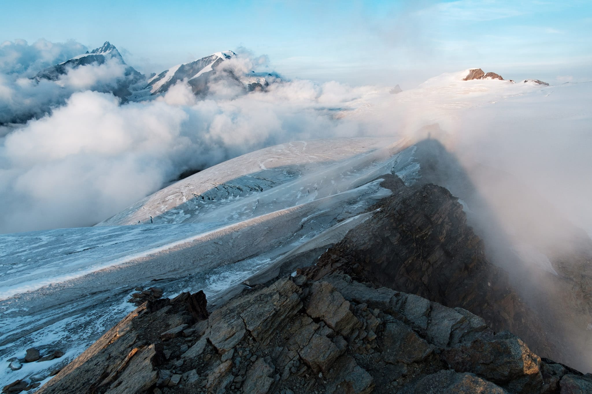 Sunset Brocken spectre from 3,500m