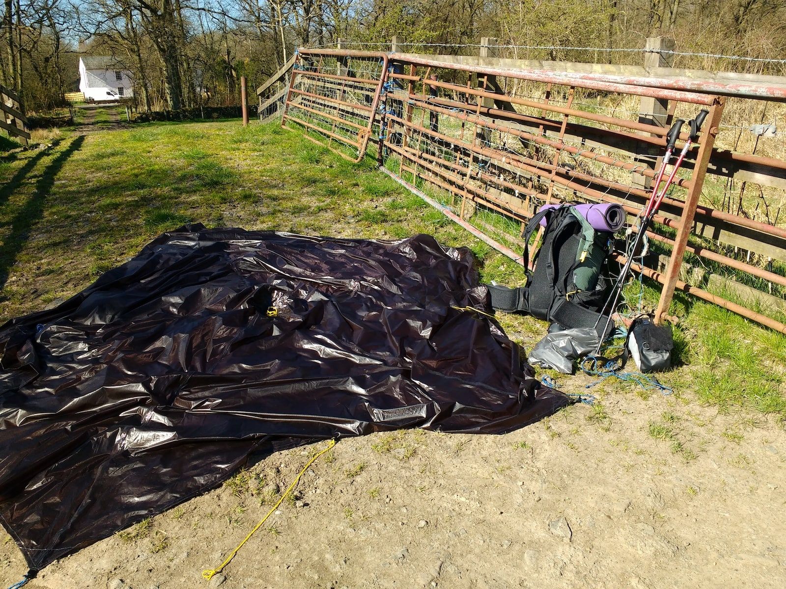 Taking a rare opportunity to dry gear in the sun