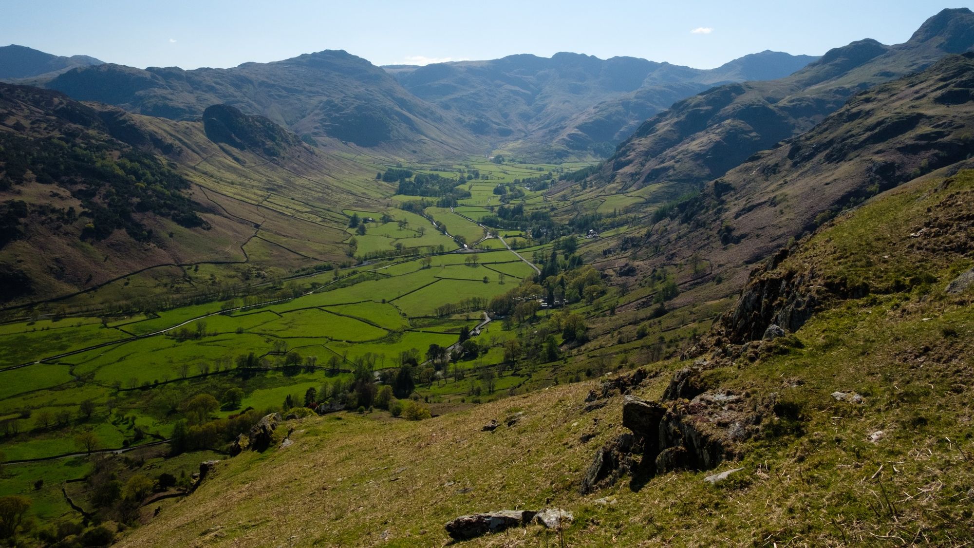 Nearing the end of the circuit, looking back to the Langdale skyline